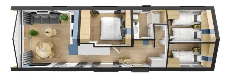 JB Luz de Luna moradia contentor com 3 quartos e 56,8 m²